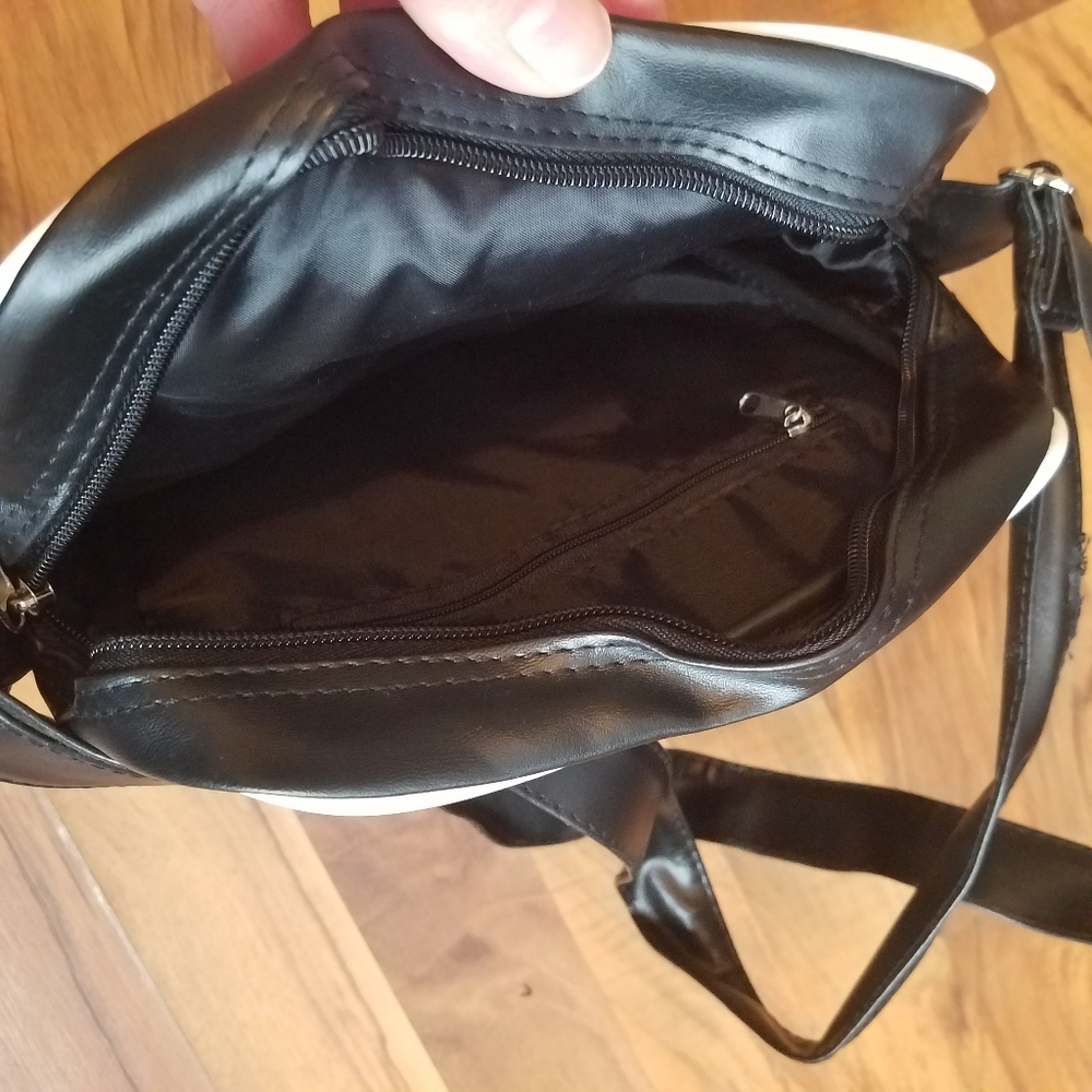 I love rock heart Purse messenger Bag black white bin15